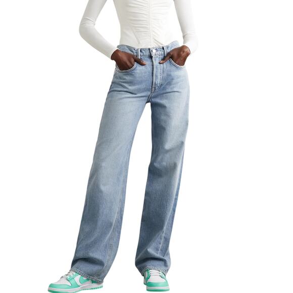 GRLFRND Brooklyn High Rise Loose Straight in Miracle Mile 25 - Picture 2 of 13